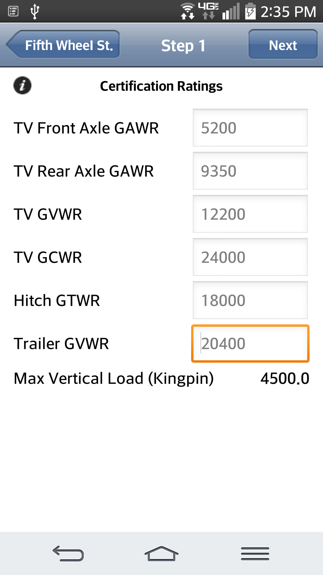 RV Weight Calculator Fifth Wheel St. Amazon.fr Appstore pour Android