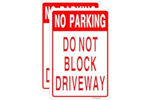 JOFFREG No Parking Do Not Bolck Driveway Sign,20 x 30 cm,Reflective Aluminum,UV Printed,Weather Resistant,Waterproof,Durable Ink,Easy to Mount,Indoor Or Outdoor Use,2 Pack