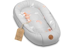 TOTSY BABY Nido bebé recién nacido 90x50 cm - capullo de colecho reductor cuna algodón cuco ideal para góndola moisés y viaje perfecto para niños y niñas Conejo