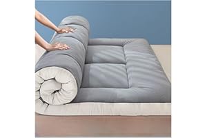 UE-MAOLU Colchón De Futón Grueso, Tapete Enrollable De Tatami Japonés De Algodón Portátil Plegable, Colchón De Camping Twin/Full/Queen/King, Cama De Invitados con Tumbona Transpirable(A,120 * 200cm)