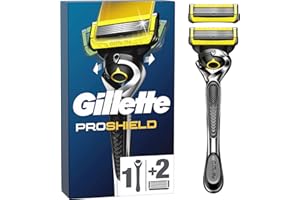 Gillette ProShield Maszynka do golenia dla mężczyzn, 1 maszynka do golenia, 2 części zamienne do maszynki do golenia, z precyzyjnym trymerem