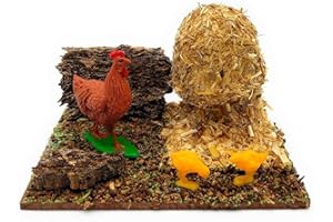 Acan Tradineur - Pajar y Animales para Belén, Resina, Figuras, Nacimiento, Pesebre, Navidad, decoración Tradicional - 7 x 7,5 x 10,5 cm - Modelo Surtido