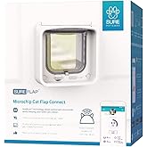Sure Petcare SureFlap Microchip Cat Flap Connect, Compatible with Smartphone App, Installation in Doors, Glass, Walls, Hub an