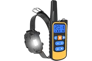 Meloive Collier de Dressage pour Chiens Rechargeable,Portée de 3000m,avec Mode Vibration,Son,Choc Statique et Lumière,IPX67 Résistant à L’Eau,Adapté Aux Chiens de Petites et Moyennes Tailles