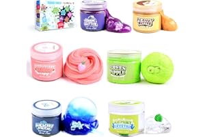 ToysButty Kit Slime Enfant Fille garçon, en Pot Slime (200 ML), 6 Slime Deja Fait Parfumé, avec Charmes Fruit,Cloud, Crunchy, Pailleté, Moelleux, Beurre, Cristal, Cadeau Jouet Enfant Kit ASMR DIY