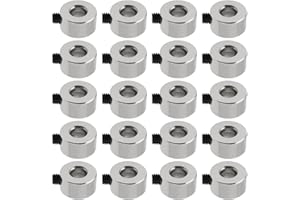 Be In Your Mind Lot de 20 Bagues de Positionnement à Dégagement Rapide de 4 Mm Colliers de Serrage en Métal avec Vis sans Tête pour La Robotique Automobile Et La Fabrication Argent