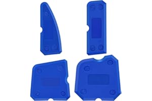 Hotop 4 Pieces Caulk Tool Kit Sealant Silicone Finishing Tools Caulking Tools for Silicone Sealant Grout Finishing Sealing (Blue)