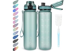 OKKLE Water Bottle 1L BPA Free Sport Drinks Bottle with Portable Handle 1 litre water bottle Lock Cover, Leak Proof,for Gym, School,Outdoor,Sports,Fitness& Office