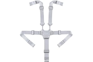 AWAVM Nouveau Harnais Chaise Haute UniverselleSangles de sécurité pour chaise haute, harnais de sécurité 5 points pour enfants convertibles pour Chaise Haute Bébé Landau et Poussette (Grey)