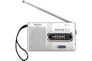 Mini Tragbares Radio 2 Band AM/FM mit Kopfhöreranschluss Klein Transistor Teleskopantenne Taschenradio Weltempfänger Lautsprecher Radio Batteriebetrieben für Wandern Camping BC-R21 Silber