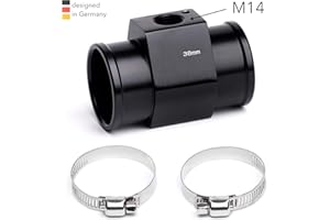 GME DISTRIBUTION 38mm, M14, Adapter Kühlerschlauch Kühlmittel Wasser Temperatur Geber Gewinde M14 metrisch Zusatz Instrument (38mm, Ohne Sensor)