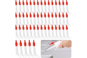SJUNJIE 50 Pezzi Beccuccio Silicone e Tappo di Tenuta Rosso Punte per Cartucce Beccucci Silicone Pistola Silicone Punte Silicone per Cucina di Casa Silicone Trasparente Sigillante