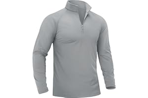 TACVASEN Mens 1/4 Zip Jumper Long Sleeve Fleece T Shirt Thermal Gym Training Tops Winter Sweatshirt for Work Running