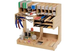 Bucasso Supporto per kit di modelli in legno con materiale MDF, supporto per vernice, portacacciavite/pennello, per vernici e utensili Tamiya, GK1