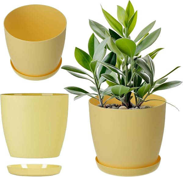 KADAX Blumentop Ø 20cm, Zitrone, dekorativer Übertopf für Wohnzimmer, Bad, Balkon & mehr – bringt Farbe und Frische in den Raum - 1