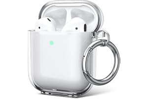 ULAK Cover per AirPods Trasparente, Progettata Custodia AirPod Morbida TPU Antiurto Accessori Portachiavi Compatibile con Apple AirPod 2 1 generazione di ricarica [Led frontale visibile]