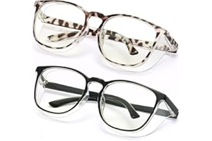 ALWAYSUV 2er Pack Schutzbrille Antibeschlag Blaulicht-Schutzbrille UV400 Schutzquadrat Klare Sicherheitsbrille für Männer/Frauen