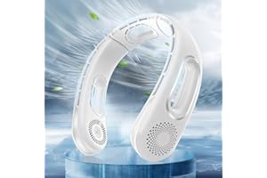 Dnenellr Ventilatore da Collo, Ventilatore Portatile Ricaricabile Senza Lama, Personale A Batteria Da 5200mAh, Indossabile a Mani Libere con 4 Velocità, Regolabile, Silenziosa - Bianco