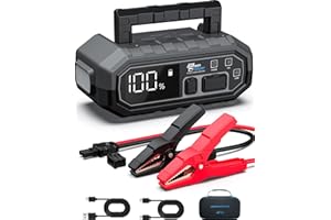 GREEN KEEPER Przenośny rozrusznik samochodowy 4000A 12V akumulator awaryjny do silników wysokoprężnych o pojemności 10,0 l, ładowarka Booster Power Booster, inteligentna ochrona, porty USB-A typu C z