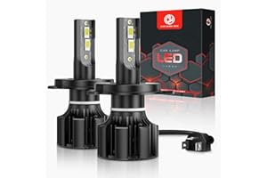 CAR WORK BOX H4 LED 130W Bombillas para Faros Delanteros de Coche, 28000LM 12V 6500K Blanco Frío LED Lámparas, 2 Piezas