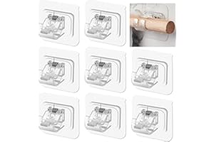 YIDM Gardinenstangenhalterungen ohne Bohren Gardinenstangenhalter Transparent 8 Stück Selbstklebende Gardinenstangen Halterung, Gardinenstangenhalterungen ohne Bohren, Verstellbare Gardinenaufhänger