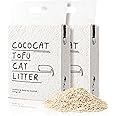 Cococat Tofu Cat Litter - Strong Clumping, Flushable, Dust-free, Easy Scooping, Biodegradable, Jasmine Milk Tea Scent For Excellent Odour Control (6L x 2 Packs)