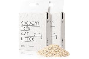 Cococat Tofu Cat Litter (2x2.5kg/6L bag) Strong Clumping, Flushable, Dust-free, Easy Scooping, Biodegradable, Jasmine Milk Tea Scent For Excellent Odour Control