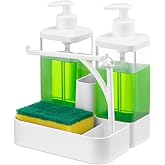 İKİLİ SIVI SABUNLUK VE SETİ - Y&uuml;z&uuml;k Bez Askılı S&uuml;nger Hazneli 2X350 ml 2li Sıvı Sabunluk