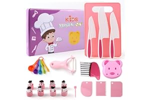 UIOK Coltelli Bambini per Tagliare, Coltelli da Cucina 25 Pezzi Colte-lli per Bambini a Partire da 3 Anni, Coltello per Bambin-i Montessori Coltello da Cucina per Bambi-ni per Tagliare e Cucinare