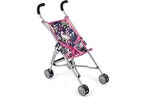Bayer Chic 2000® Dockvagn Roma – enhörning, marinblå – dockor upp till 50 cm – 3–4 år, dockvagn, minibuggy