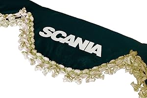 DECOART AutoCommerse Tenda per parabrezza anteriore in raso con nappe bianche, per camion, nero