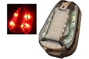 JOYASUS Tactical Helmet Light, Waterproof Airsoft Helmet Green Red Strobe Signal Lights Lamp