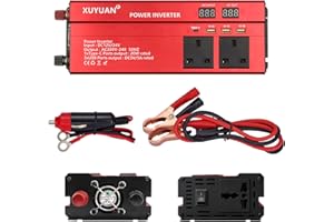 BUILRAND 2000W Inverter DC 12V/24V to AC 220V Car Inverter, Power Inverter with 5A 3 USB Ports 3 AC Sockets 1 Type-C Port,LED Display,Modified Sine Wave Car Inverter Adapter Power Converter for Travel Camping