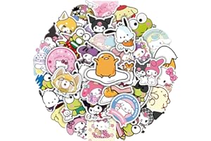 AUCEKO 100 Stück Aufkleber Pack Süße Sanrio Anime My Melody Kuromi Sticker Set Wasserdichte Vinyl Sticker für Laptop Kinder Autos Motorrad Fahrrad Skateboard Gepäck Koffer Computer Aufkleber Graffiti Decal