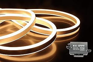 LEDZEIT - Professional Series - LED Neon Flex 10 m and Controller PSK750 Set, 230 V, Warm White, Outdoor and Indoor, Waterproof IP65, Dimmable, Can be Shortened