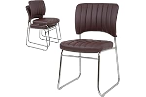 Albatros Chaise Visiteur Remo, Brun, Lot de 8, empilable, rembourrée, Chaise de conférence