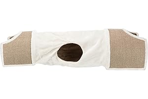 Trixie Arbre à Chat Tunnel pour Chat, 110 x 30 x 38 cm, Gris/Gris Clair/Marron
