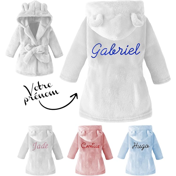 Miyanuby Peignoir De Bain à Capuche Enfant 1-7 Ans – Modèle Animal Doux Et Chaud En Flanelle