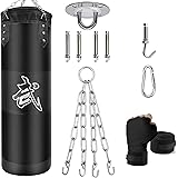 Set di sacchi da boxe da appendere, non riempiti, pesanti sacco boxe per adulti e bambini, set da boxe con fasce per le mani,