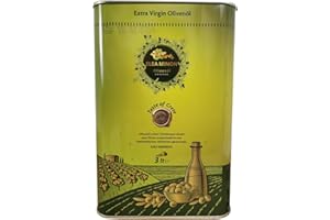 MERVERD Elea Minon Huile d'olive extra vierge – 0,75 l / 3 l / 5 l – Pressée à froid de Crète, 100 % pure huile d'olive grecque de qualité supérieure, première pression à froid, fruitée douce, bidon en métal