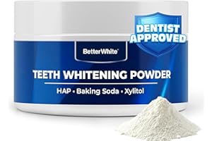 BetterWhite Teeth Whitening Powder - Dentist-Approved & Enamel-Safe | 6 Month Supply | Tea, Coffee, Wine & Smoking Stain Remover | Non-Sensitive Formula | Peroxide-Free | HAP, Baking Soda & Xylitol