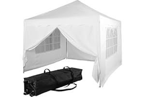 INSTENT Pavillon 3 x 3 m Basic wasserdicht UV Schutz 50+, 4 Seitenteile, Farbwahl, weiß