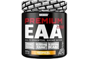 ‎WEIDER Weider Premium EAA Pulver - Essentielle Aminosäuren - BCAA 2:1:1 Verhältnis, vegan & zuckerfrei - 325g - Tropical