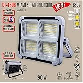 Cata Ct-4698 Taşınabilir Şarjlı Solar Projekt&ouml;r (200W)