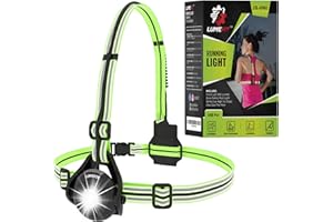LUMEFIT Lauflicht mit Reflektoren, ideal zum Joggen und Laufen, mit 500 Lumen FrontTaschenlampe, 90° verstellbar, Laufgürtel mit rundum-Reflektoren, rotes Rücklicht, mit Akku
