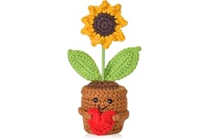 Eclove Pocket Hug Girasole positivo, Abbraccio Tascabile Girasole Piccoli Regali, bambola creativa in lana lavorata a maglia, Decorazioni da Scrivania per Casa e Ufficio, regalo di buon miglioramento