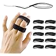 Jrery-KEY 10 Pack Buddy Tape Finger Straps With Padded, Hook and Loop Finger Buddy Straps Pinky Finger Splint for Injured Finger Support, Stretchable and Washable