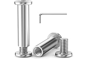 VALORADA 10 Pcs M6x30 mm Hex Socket Cap Bolt with Allen Wrench, 304 Stainless Steel Furniture Connector Bolts M6 Flat Head Screw Barrel Nuts Binding Screws for Crib Replacement Belt Cabinet