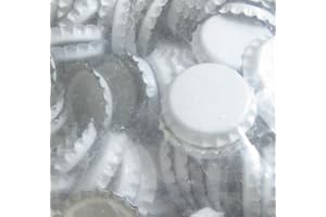 BRAUEN.DE Kronenkorken zum Verschließen von handelsüblichen Mehrwegflaschen 100 Stück Weiß Kronkorken Bierkapsel