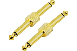 zdyCGTime 2 Polos 6,35 mm 1/4" Audio Mono Macho a Macho Pedal acoplador de Efectos de Guitarra Pedal a Conector de Pedal (2 Piezas)